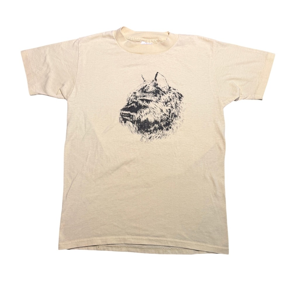 Vintage Dog Yorkie T-Shirt Yellow‎ Single Stitch Made in USA Medium